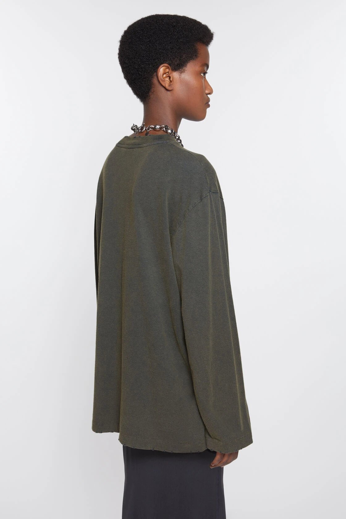 Acne Studios Embroidered Logo Long-Sleeve T-Shirt Olive Green - 8