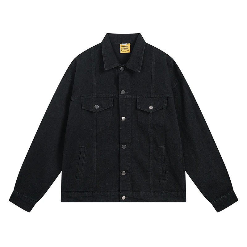 Design Denim Jacket Black with Outline C+Star Graphic Outerwear - 4