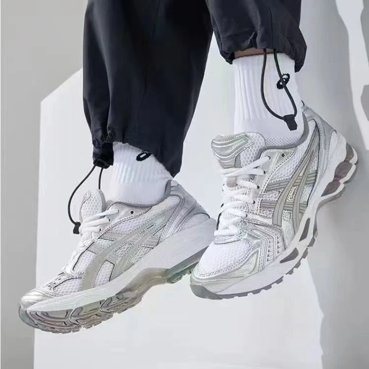 Asics Gel-Kayano 14 Silver Yellow Running Shoes - 4