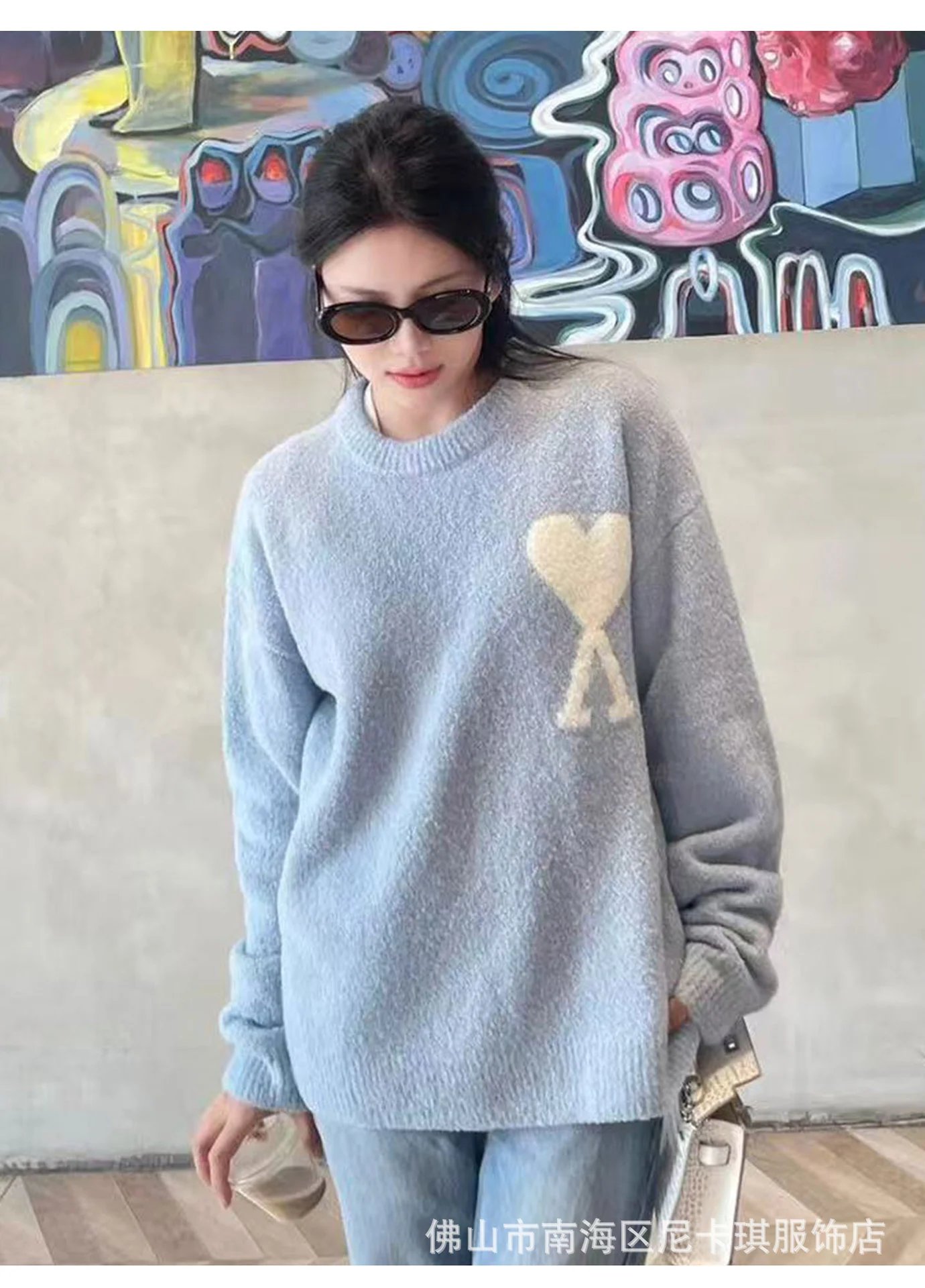 Comme des Garçons Play Heart Logo Navy Knit Sweater - 11