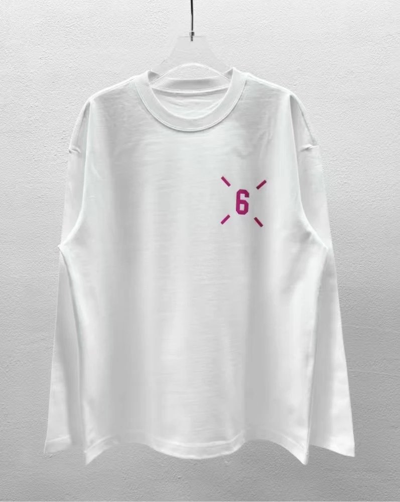 Design Cat Print Long Sleeve T-Shirt White - 28