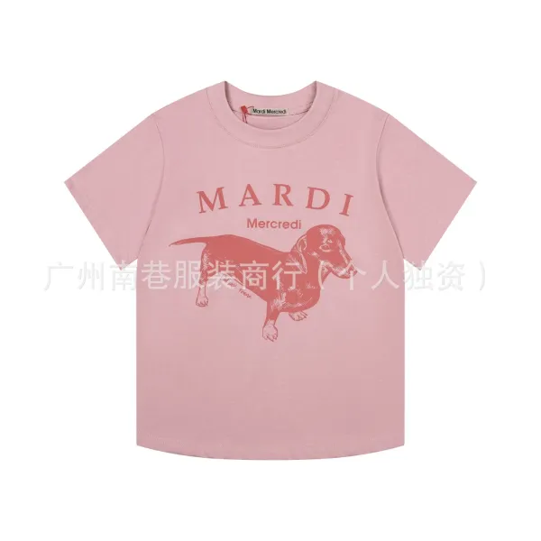 Mardi Mercredi Dachshund Graphic Tee Dusty Pink T-Shirt - 7
