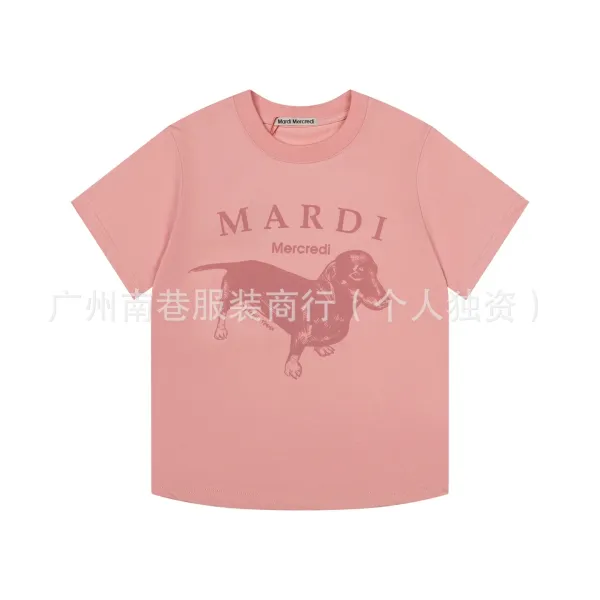 Mardi Mercredi Dachshund Graphic Tee Dusty Pink T-Shirt - 10