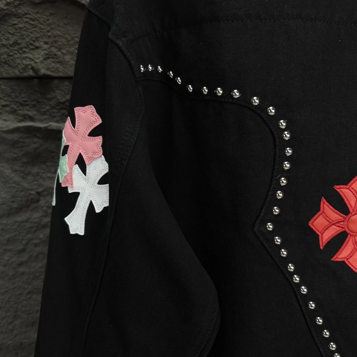 Chrome Hearts Cross Patch Denim Jacket Black - 13