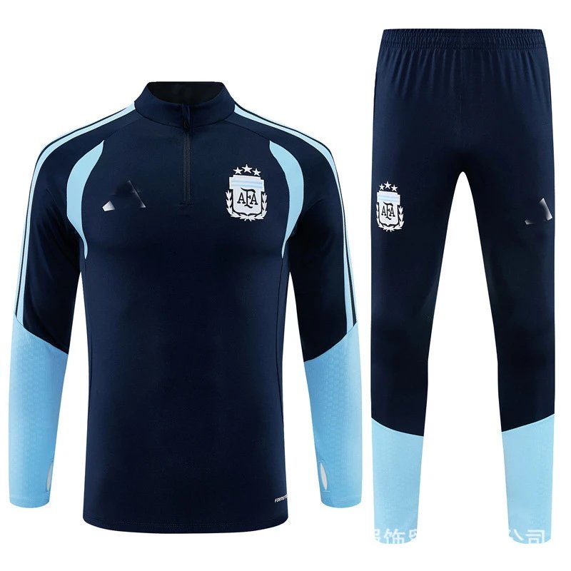 Adidas Argentina National Team Training Set Navy and Light Blue Tracksuit - 5