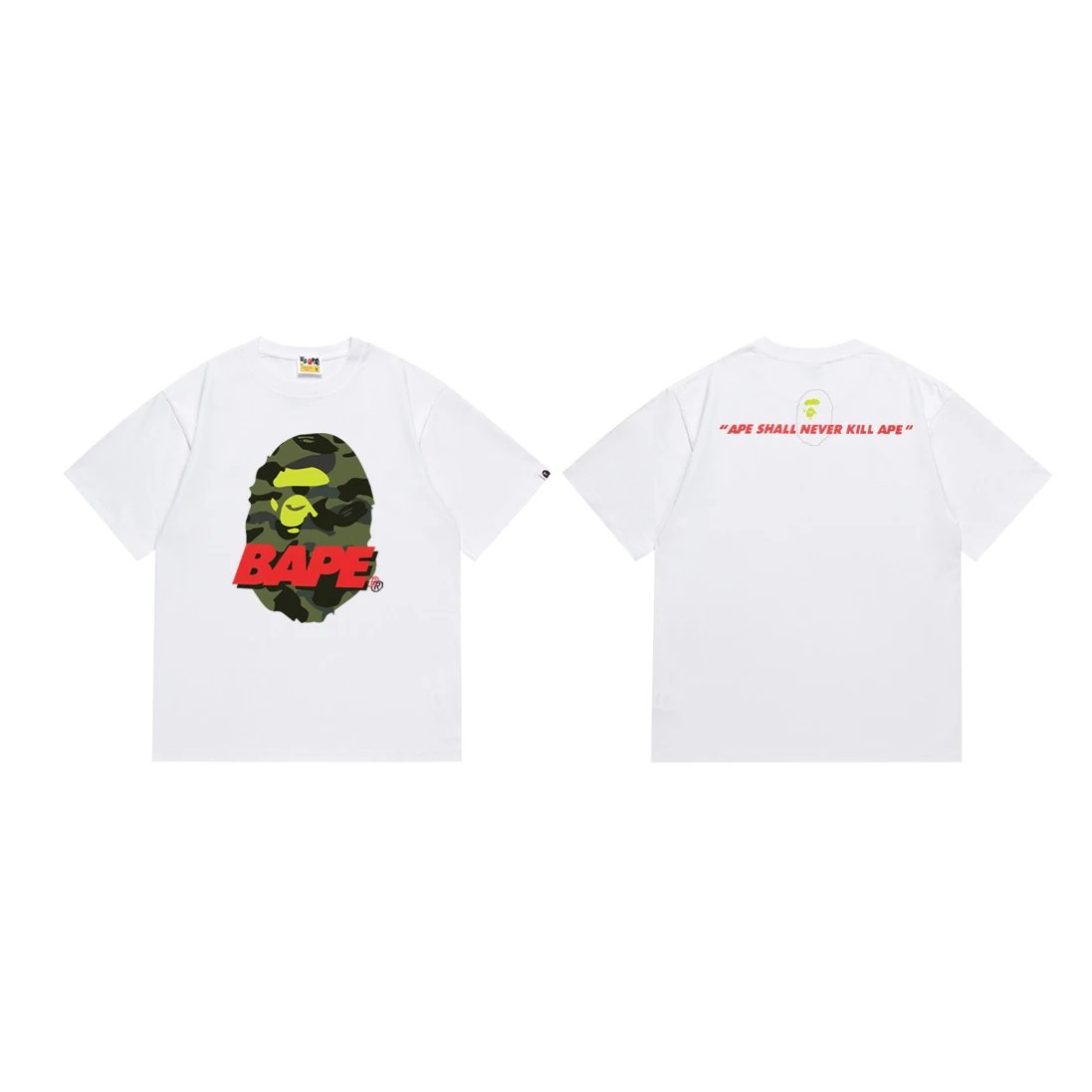 A Bathing Ape Pixel Camo Ape Head White T-Shirt - 33