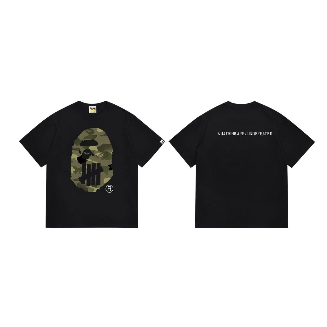 A Bathing Ape Pixel Camo Ape Head White T-Shirt - 35