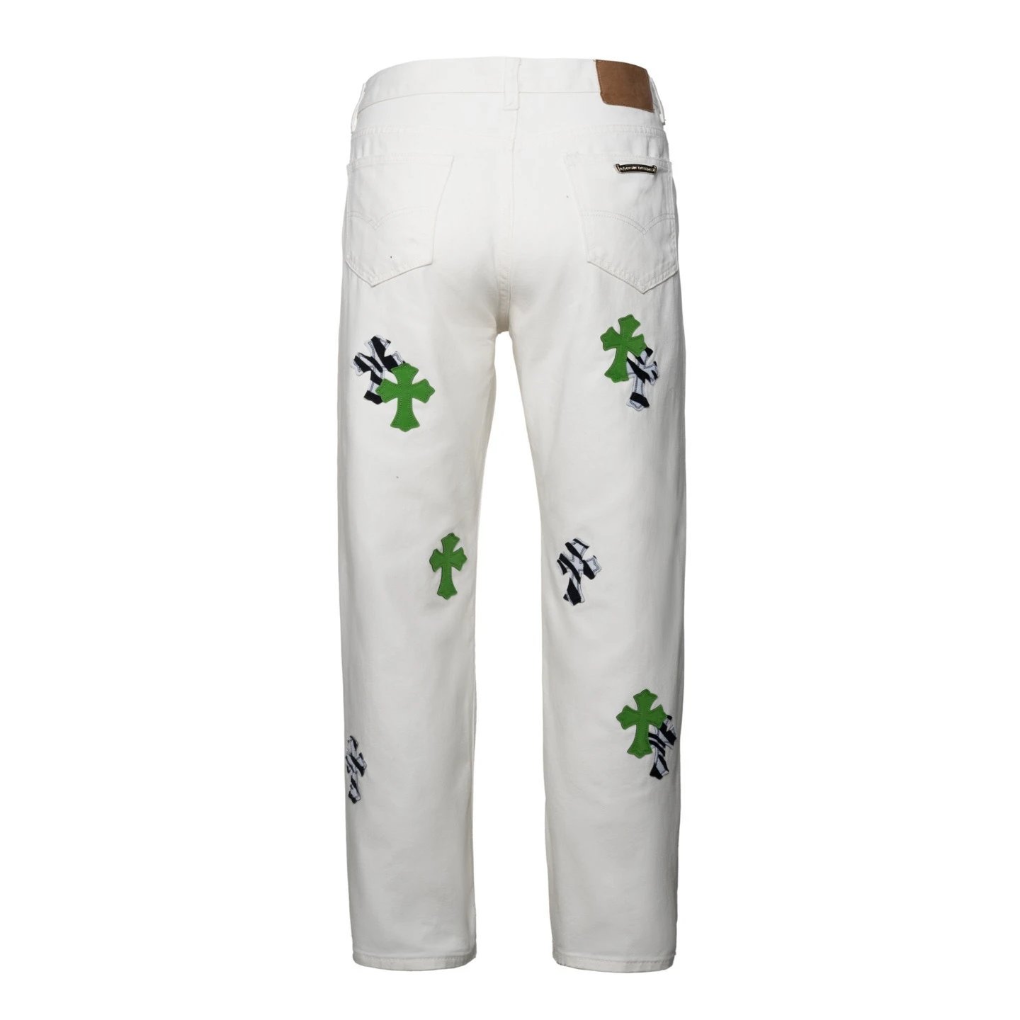 Chrome Hearts Cross-Embroidered White Straight-Leg Jeans - 23