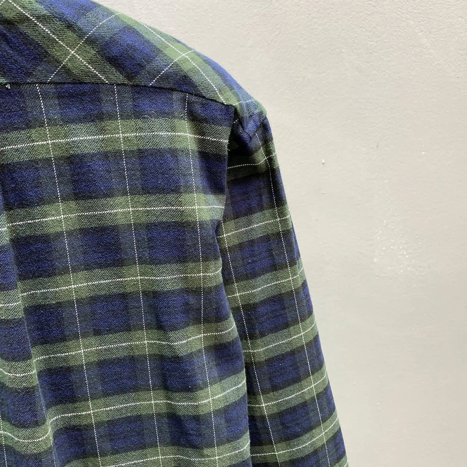 Design Plaid Pleated Skirt with Gold Buttons Navy and Green Skirt - 14