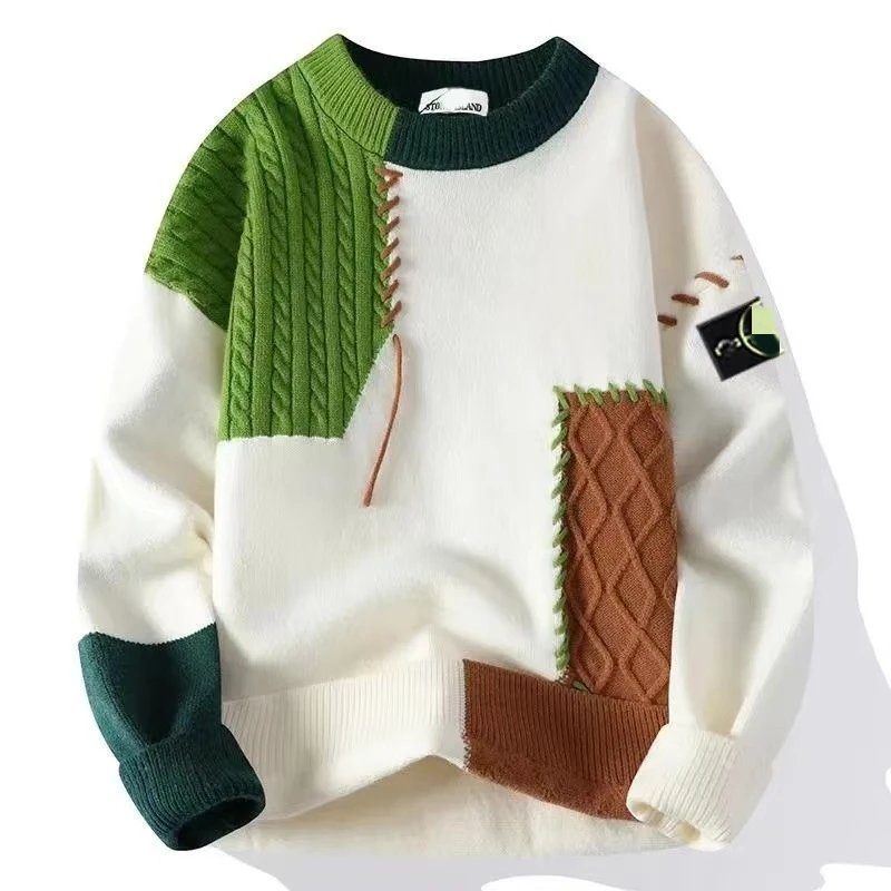 Design Patchwork Knit Sweater Multicolor - 3