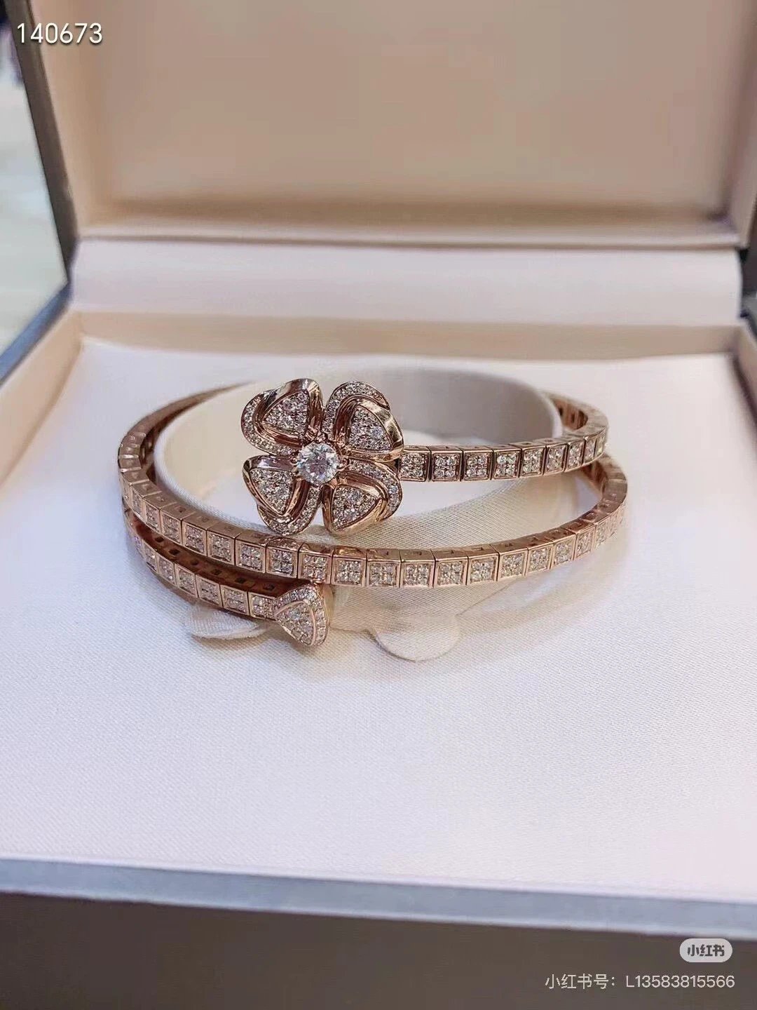 Bvlgari Serpenti Viper Flower Bracelet Gold Pave Diamond Bracelets Jewelry - 4