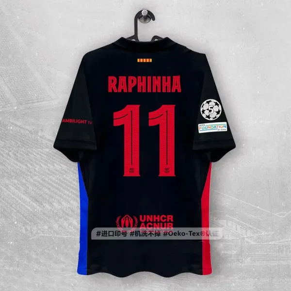 FC Barcelona Raphinha #11 Away Jersey Black - 1