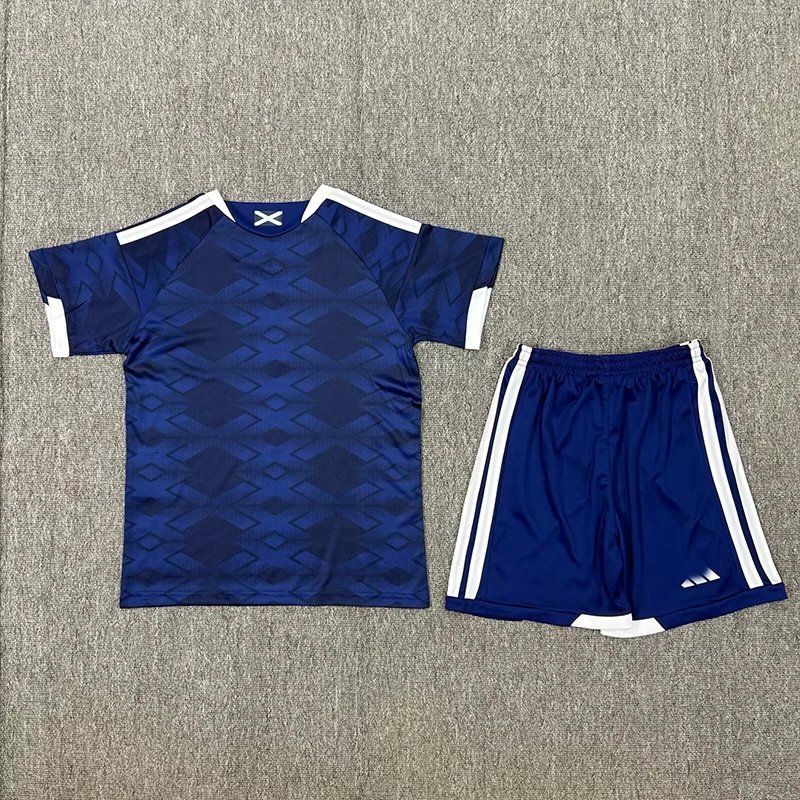 Adidas Scotland National Team 2023 Away Kit Navy Blue Jersey and Shorts Set - 3