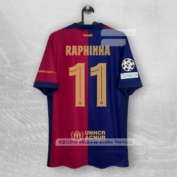 FC Barcelona Raphinha #11 Home Jersey Red and Navy - 1