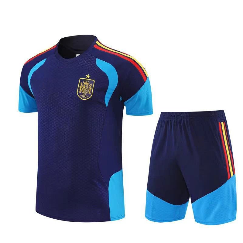 CBF Brazil Training Kit Black Orange Jersey and Shorts Sets - 3
