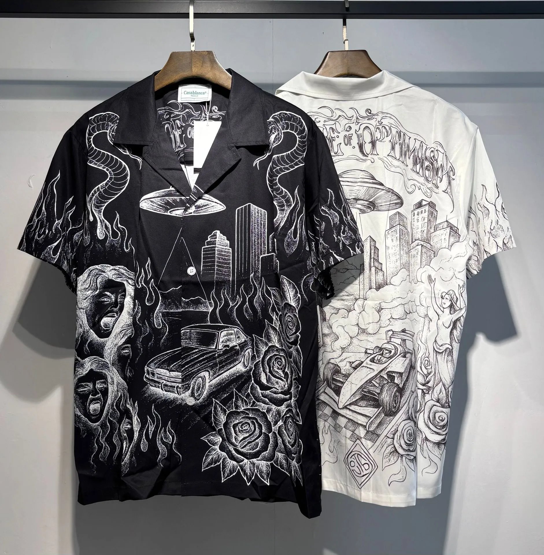 Casablanca Graphic Print Short-Sleeve Shirt Black - 13