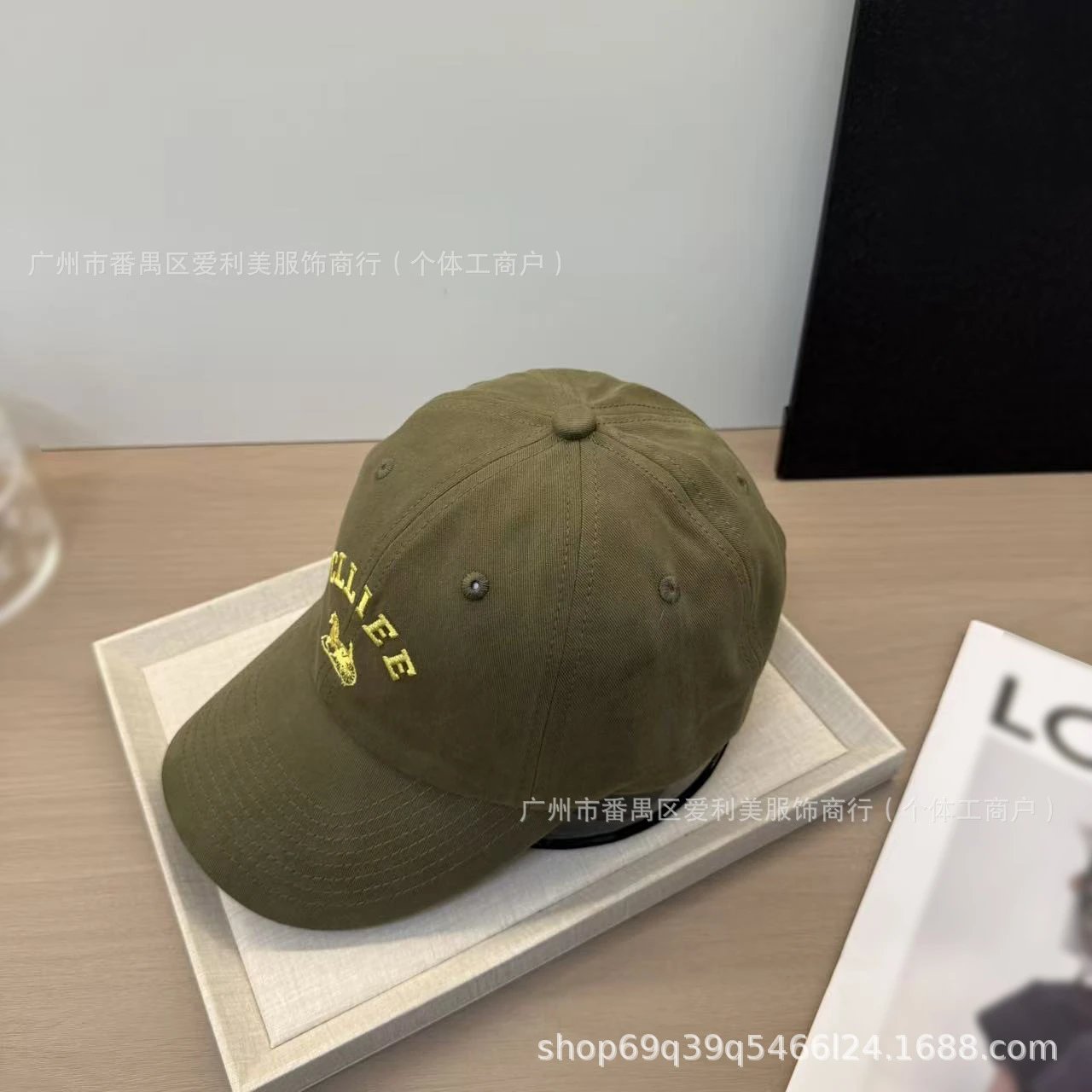 Design CLLIEE Embroidered Horse Carriage Logo Baseball Cap Army Green Baseball Cap - 12