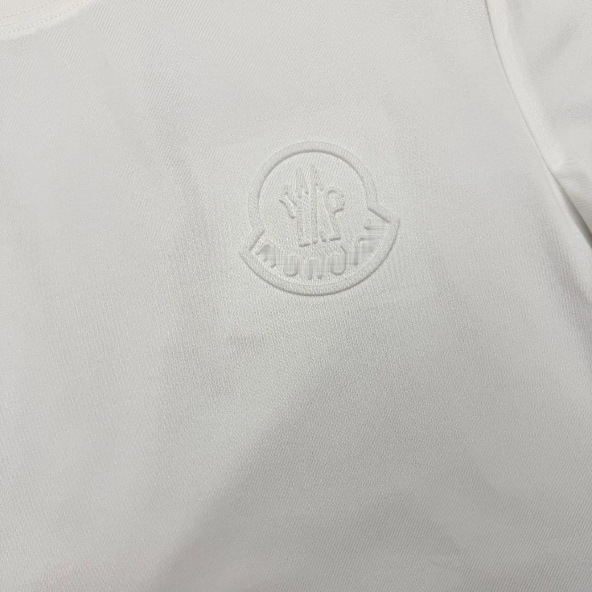 Moncler Logo Embroidered White T-Shirt - 18