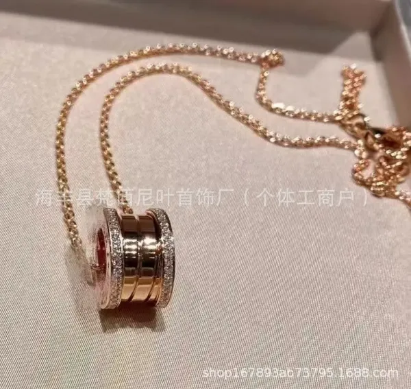 Bvlgari B.zero1 Rose Gold Diamond Necklace Jewelry - 1