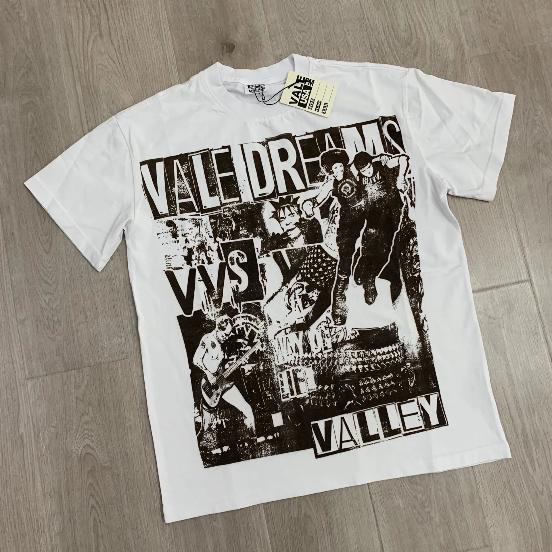 Design Peace Magazine Print T-Shirt White with Red Trim - 22