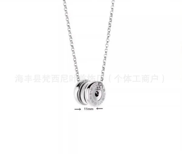 Design Triple Disc Pendant Necklace Silver Jewelry - 1