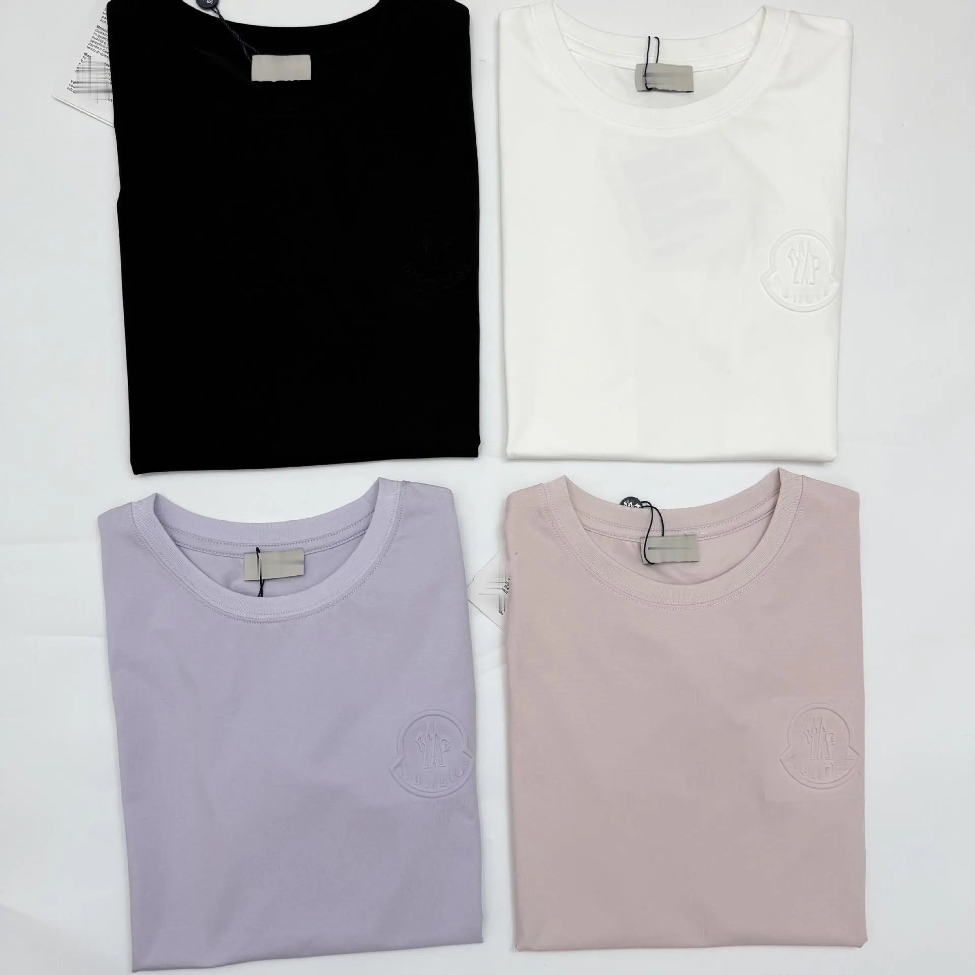 Moncler Logo Embroidered White T-Shirt - 15