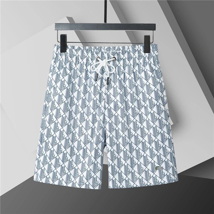 Lacoste Swimwear Men's Geometric Print Swim Shorts — white