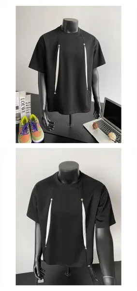 Design Zip Detail Gray T-Shirt - 6