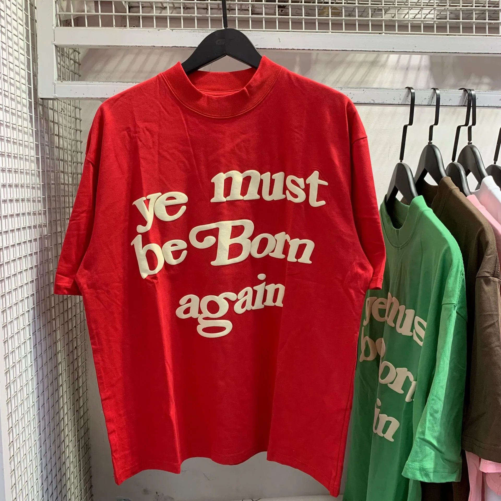 Fear of God Essentials Ye Must Be Born Again T-Shirt Olive Green - 9