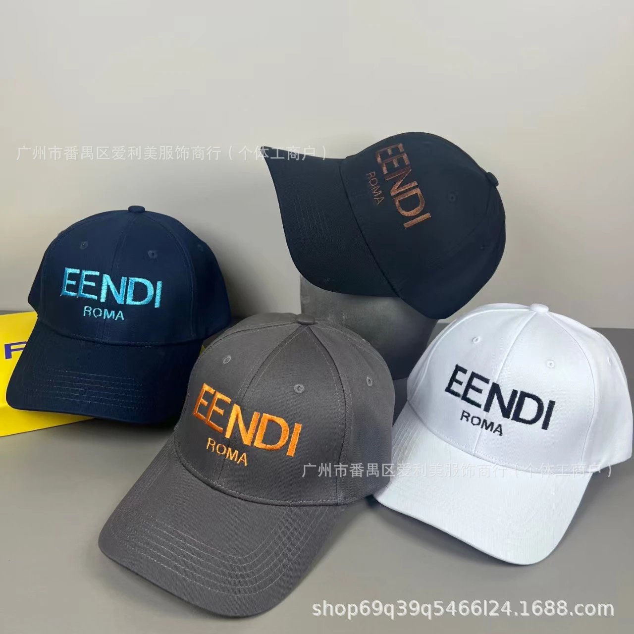 Fendi Eendi Roma Embroidered Navy Baseball Cap - 2
