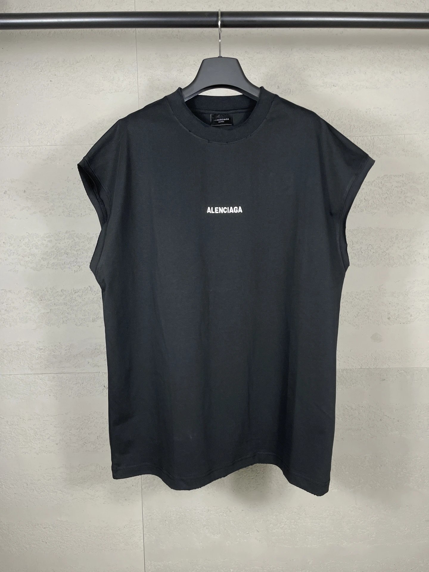 Design Alien Smiley Graphic Cut-Off Sleeve T-Shirt Gray - 5