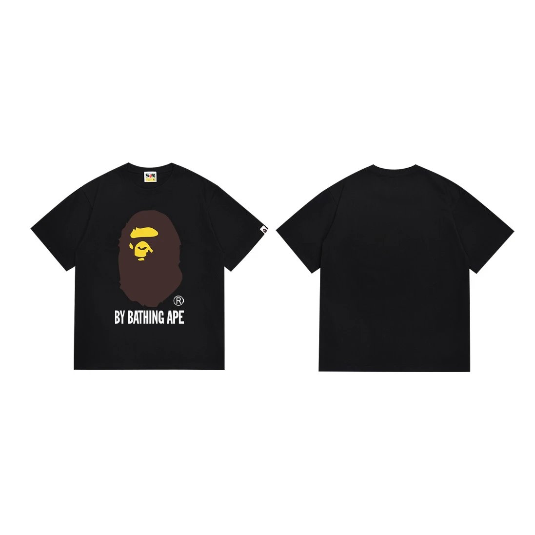 A BATHING APE T-Shirts Head Graphic Short-Sleeve T-Shirt — 040 black