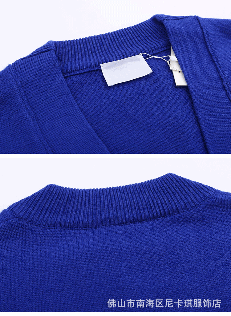 Design V-Neck Knit Cardigan Lavender Cardigan - 5