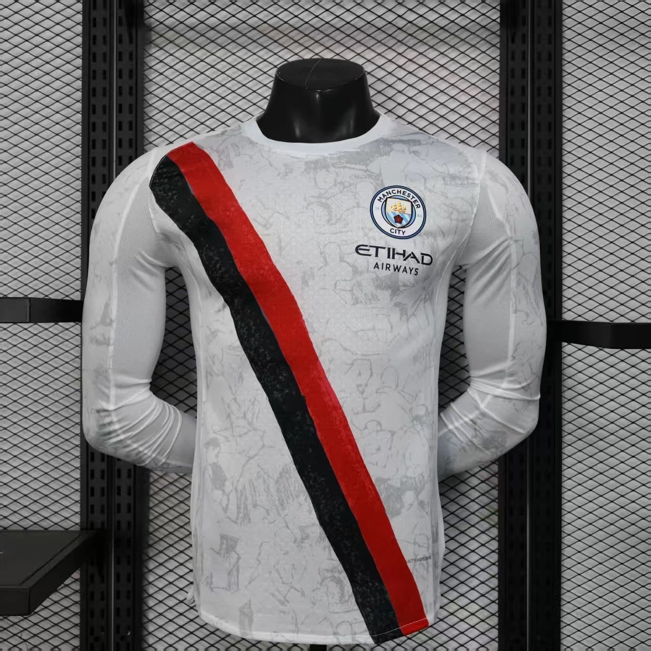 Inter Milan 2024-25 Third Jersey White Blue Geometric Pattern Long-Sleeve Jersey - 17