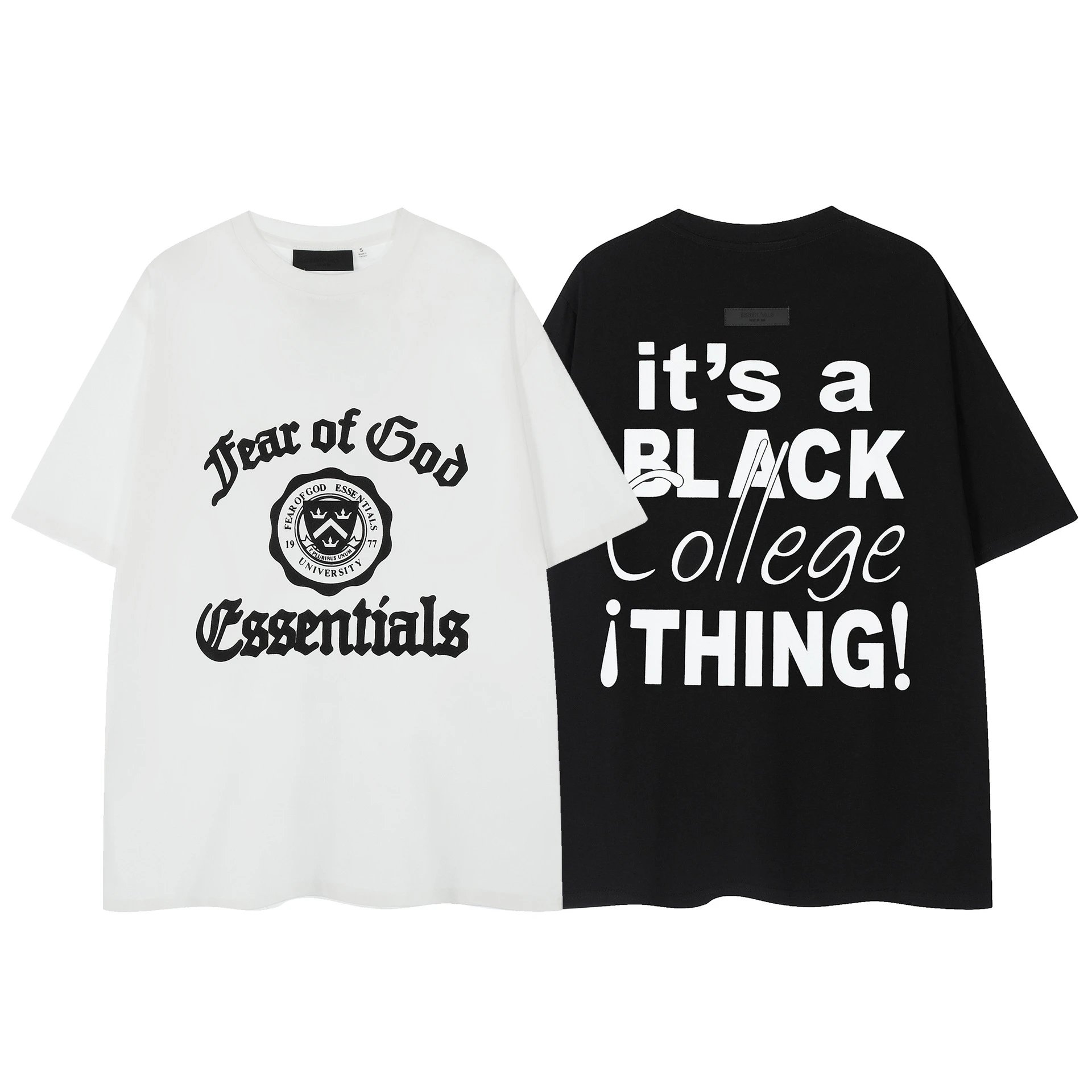 Fear of God Essentials Black College Print T-Shirt - 2