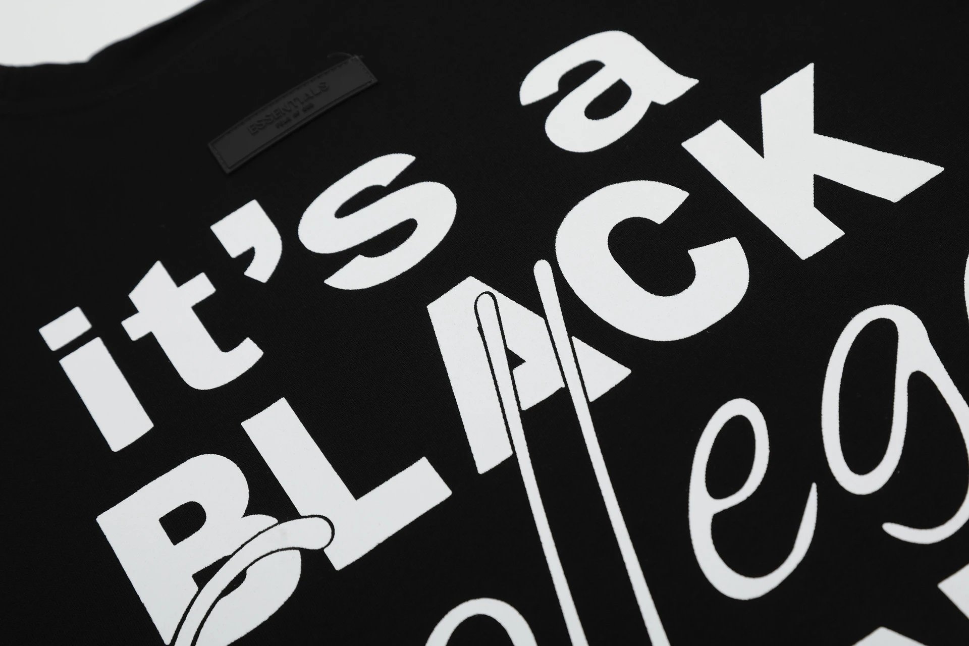 Fear of God Essentials Black College Print T-Shirt - 16