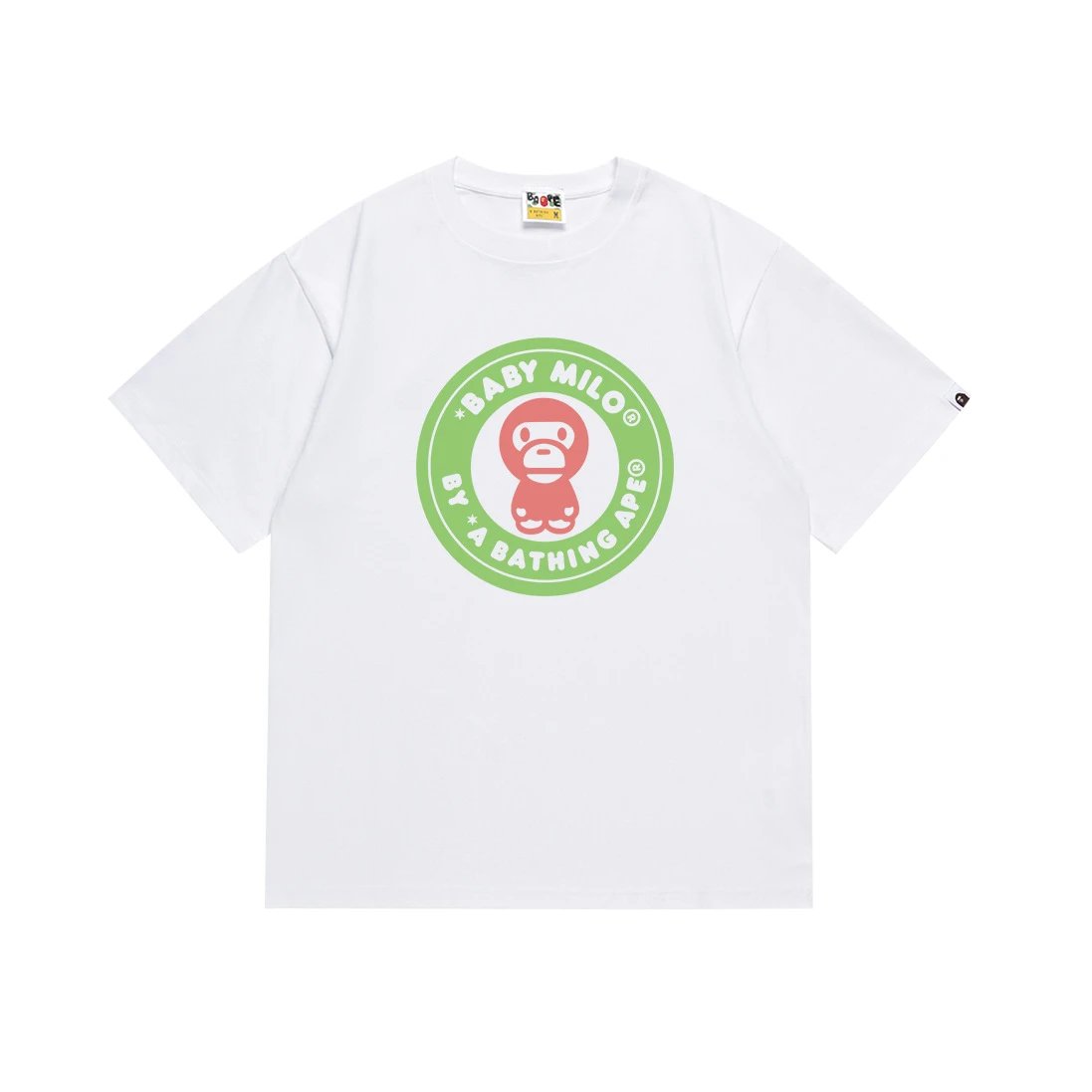 A BATHING APE T-Shirts Head Graphic Short-Sleeve T-Shirt — 080 white