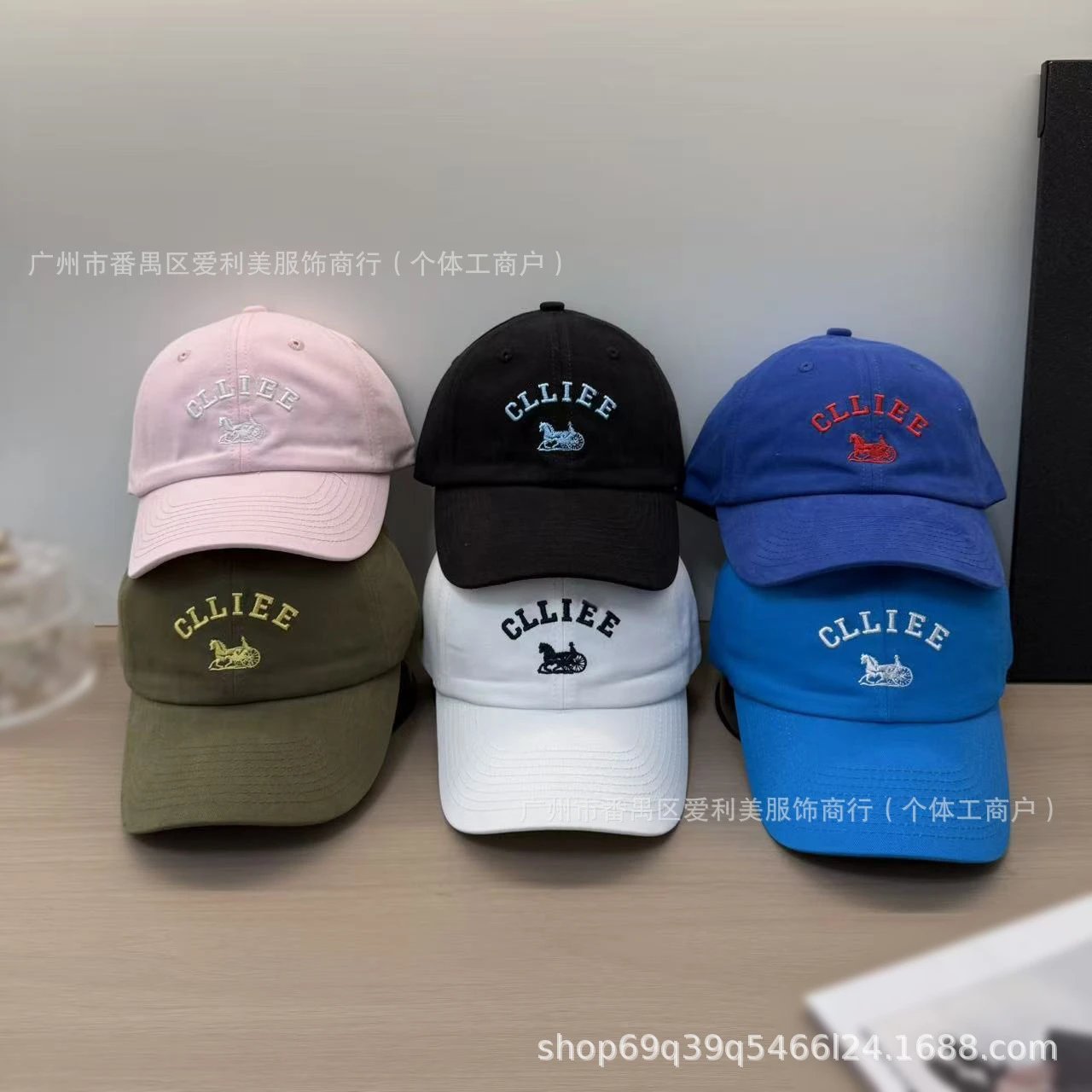 Design CLLIEE Embroidered Horse Carriage Logo Baseball Cap Army Green Baseball Cap - 2
