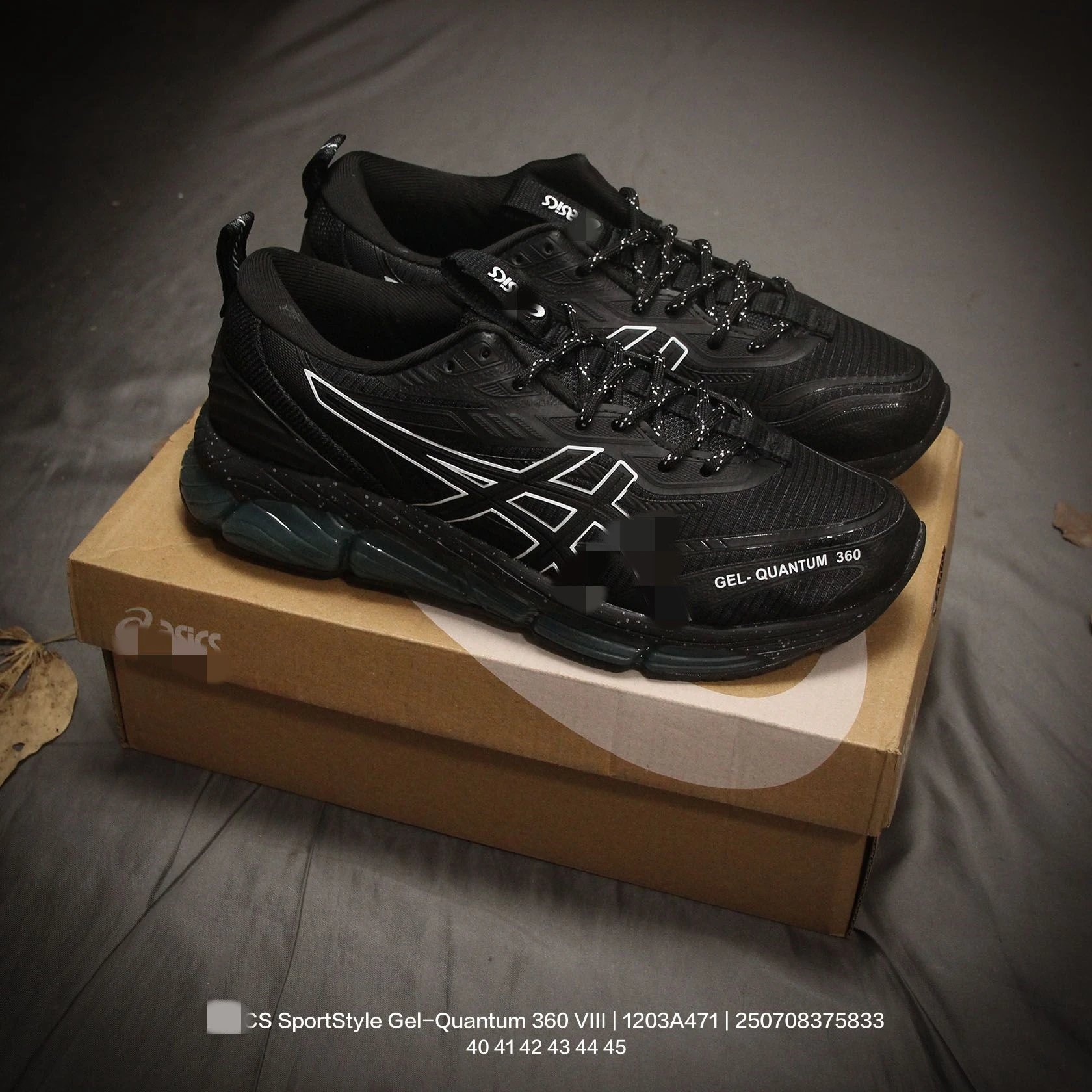 Asics Gel-Quantum 360 VIII Black Sneakers Running Shoes - 20