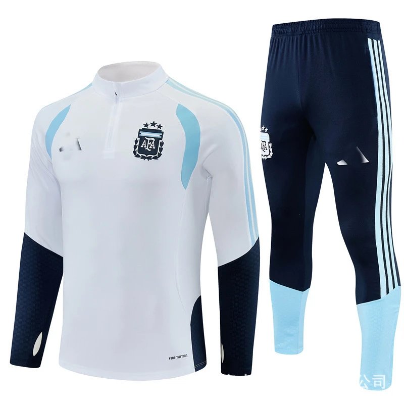 Adidas Argentina National Team Training Set Navy and Light Blue Tracksuit - 7