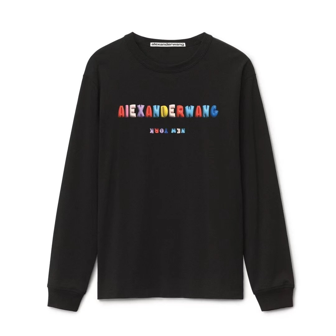 Alexander Wang Logo Long Sleeve T-Shirt Black - 28