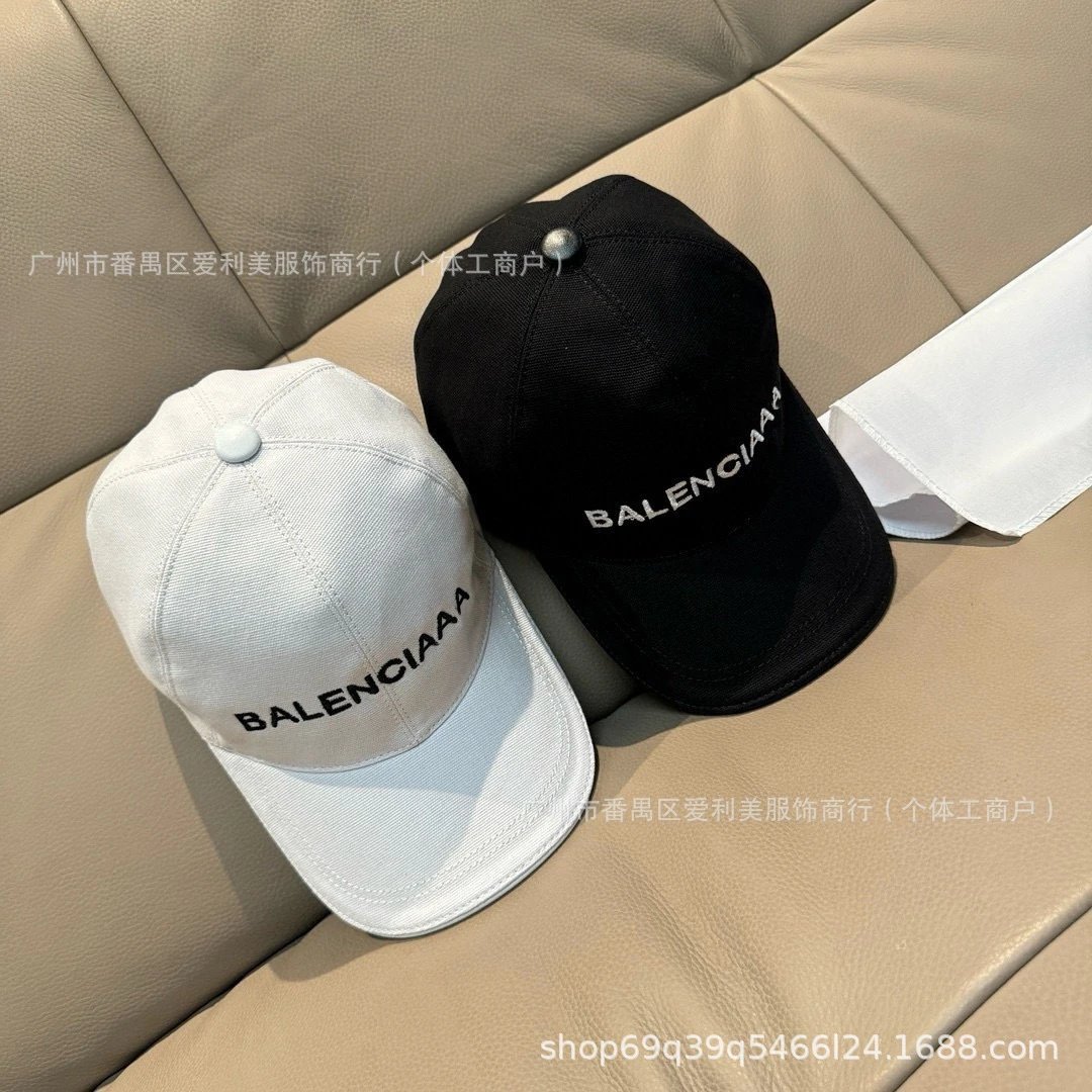 Balenciaga Logo Embroidered Black Baseball Cap - 2