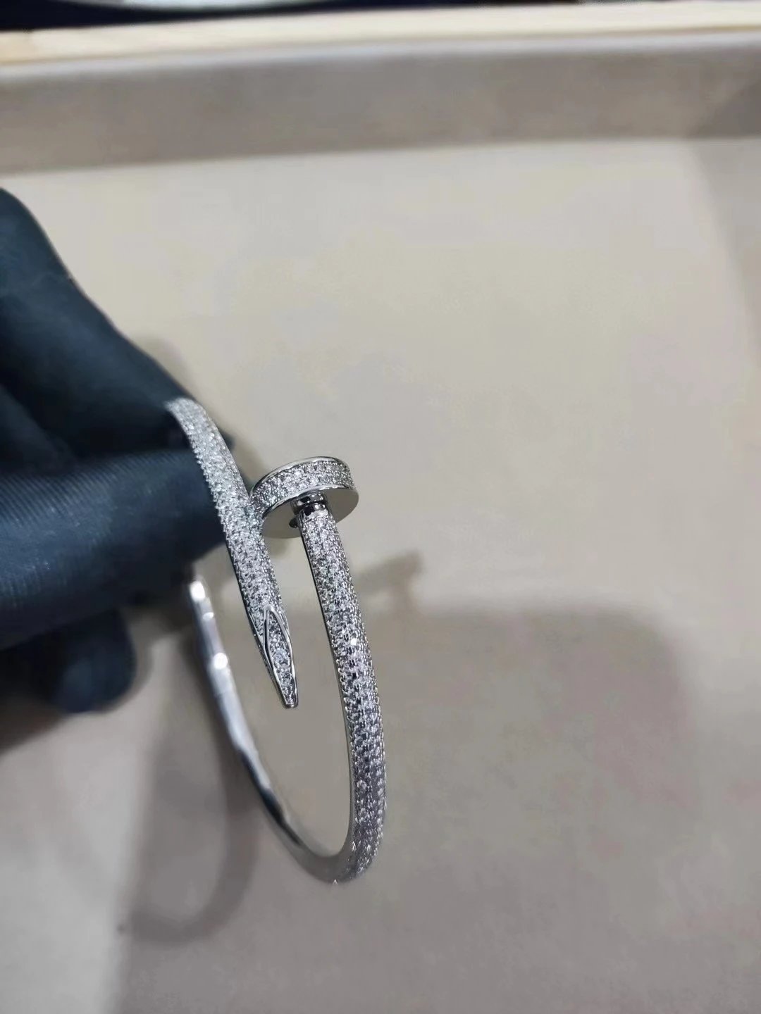 Cartier Juste un Clou Bracelet Full Pave Yellow Gold Diamond Bracelet Jewelry - 10