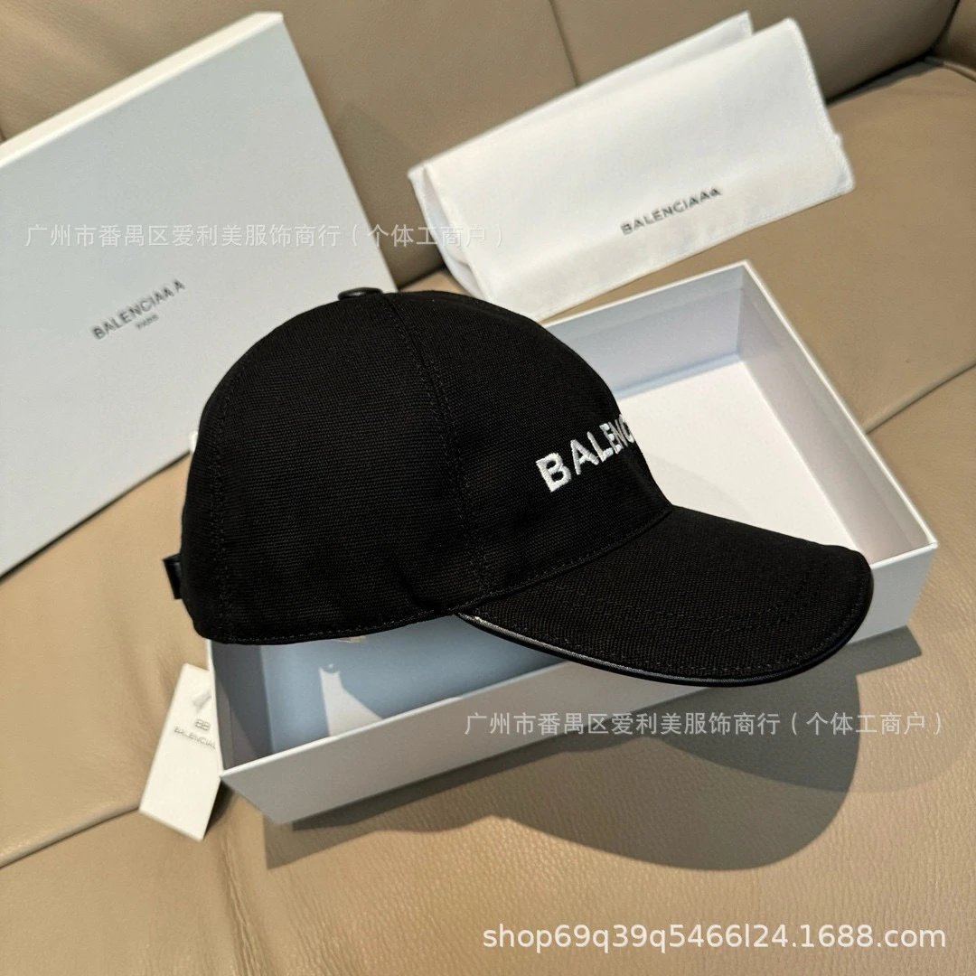 Balenciaga Logo Embroidered Black Baseball Cap - 3