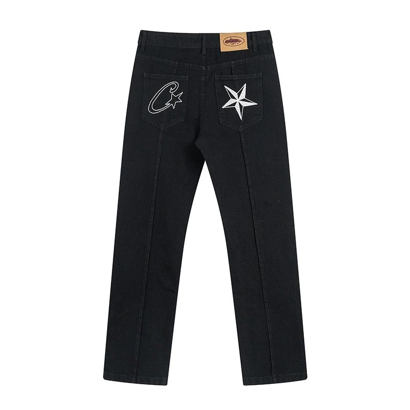 Design Denim Jacket Black with Outline C+Star Graphic Outerwear - 11