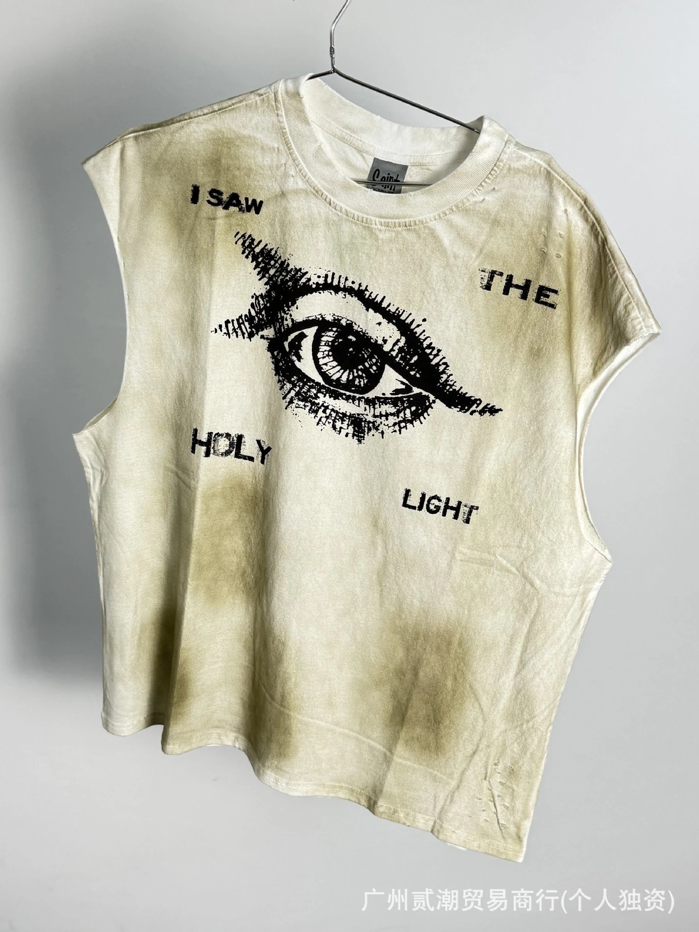 Design Westside Ride Tonight Distressed Sleeveless T-Shirt Black Vest Top - 14