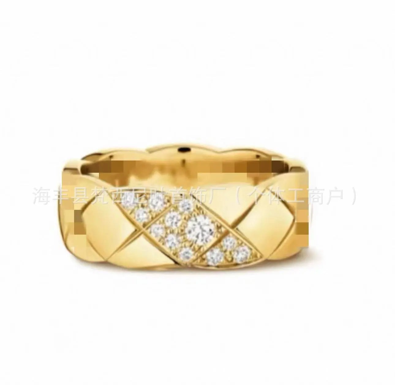 Chanel Coco Crush Wide Ring Gold with Diamonds Jewelry - 1