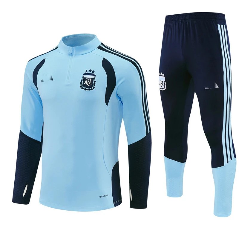 Adidas Argentina National Team Training Set Navy and Light Blue Tracksuit - 2
