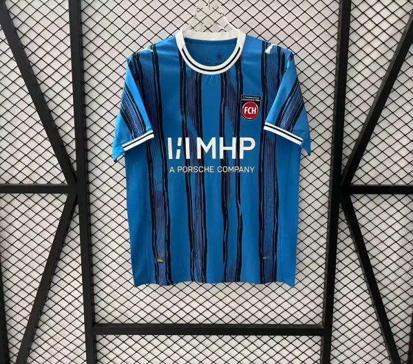 Macron 1. FC Heidenheim 2024-25 Third Jersey Blue Striped Football Jersey - 1