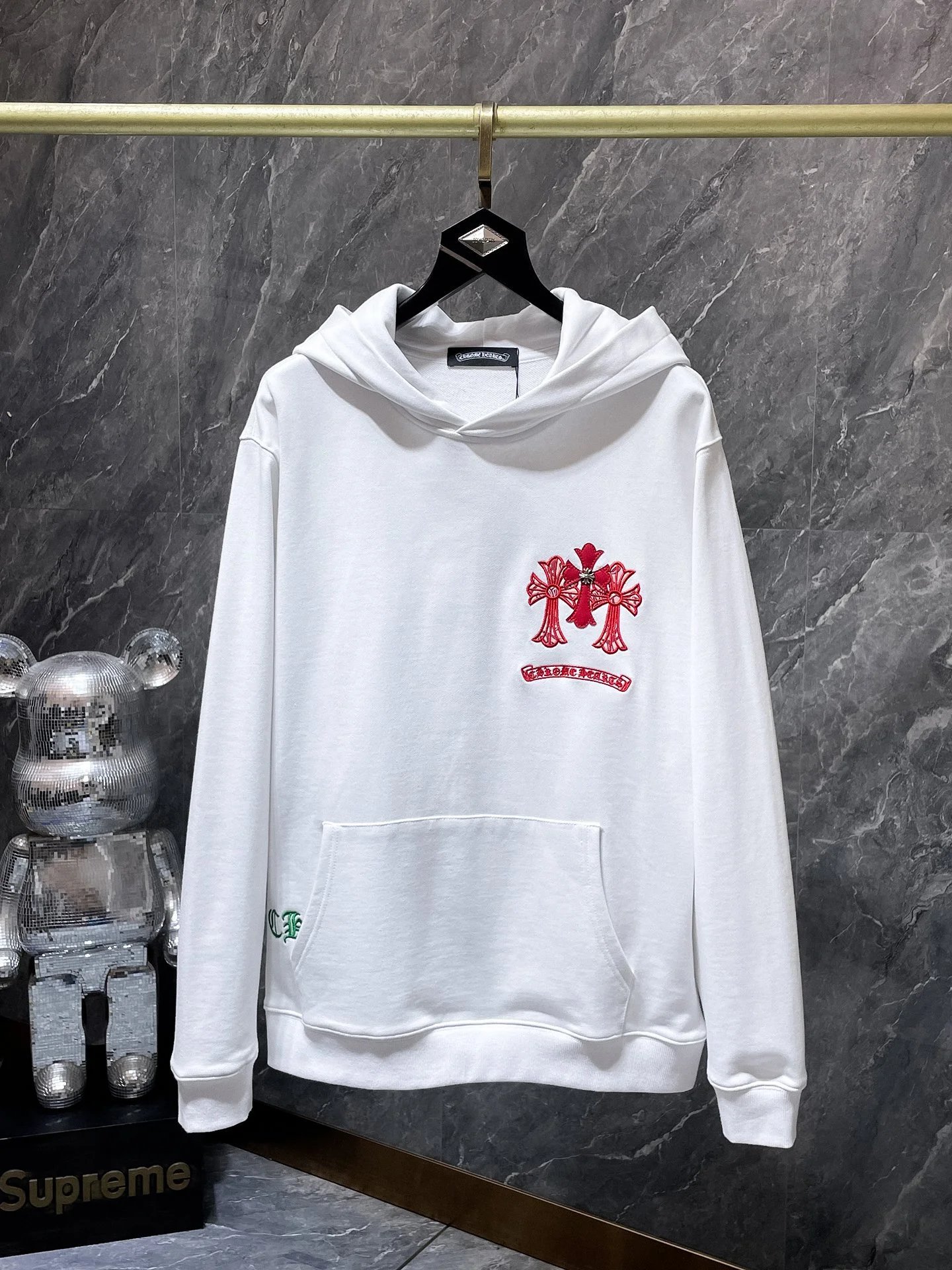 Chrome Hearts Floral Sleeve Hoodie Black - 9